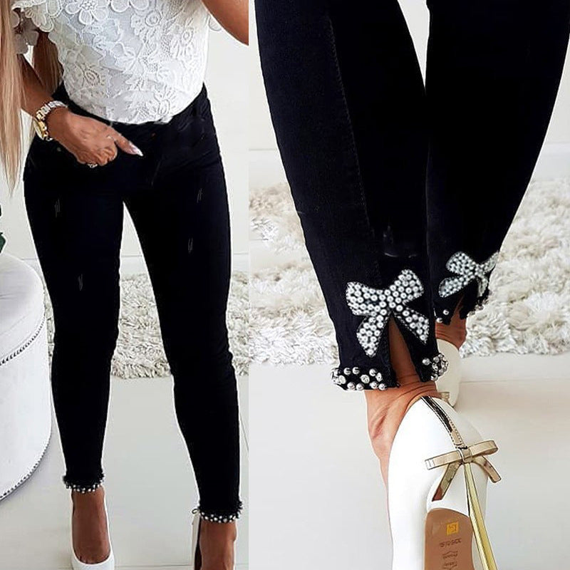 PearlBow Hem Jeans