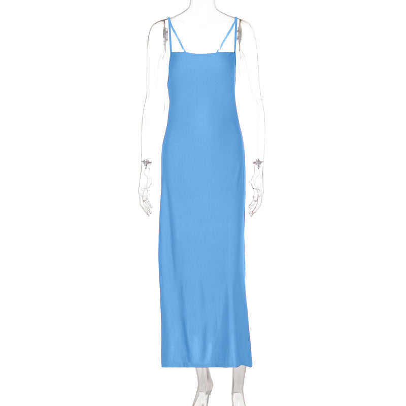 Lace-up Sleeveless Suspender Dress