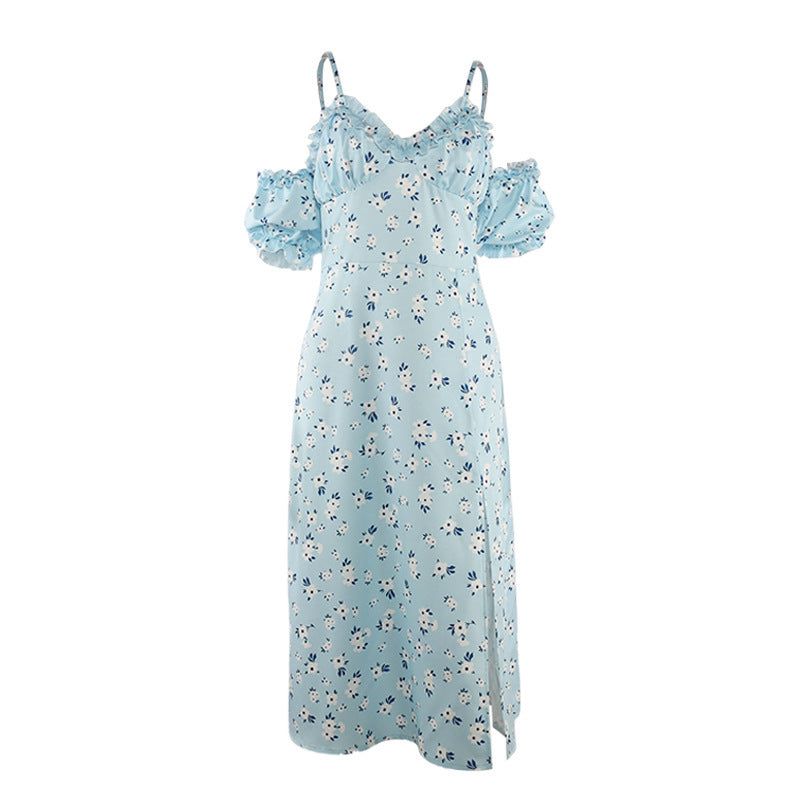 Sexy V-neck Fungus Edge Tube Top Dress