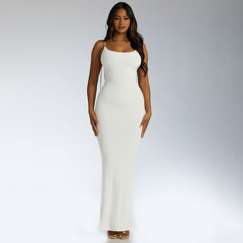 Pit Strip Slim Strap Long Dress