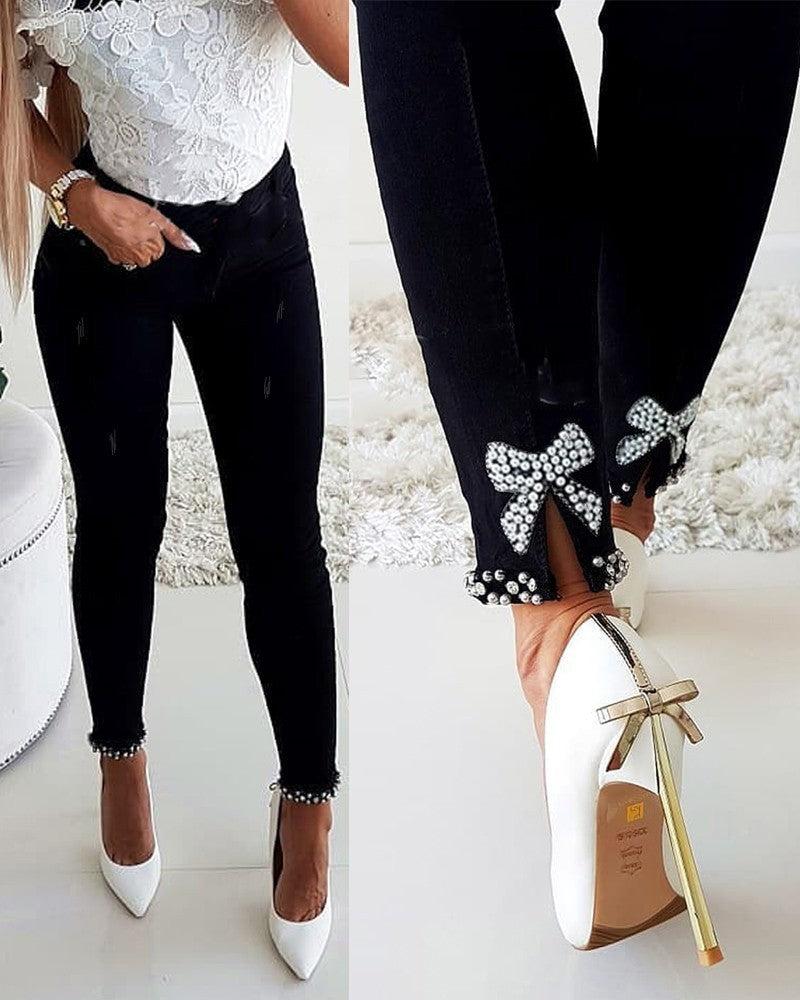 PearlBow Hem Jeans