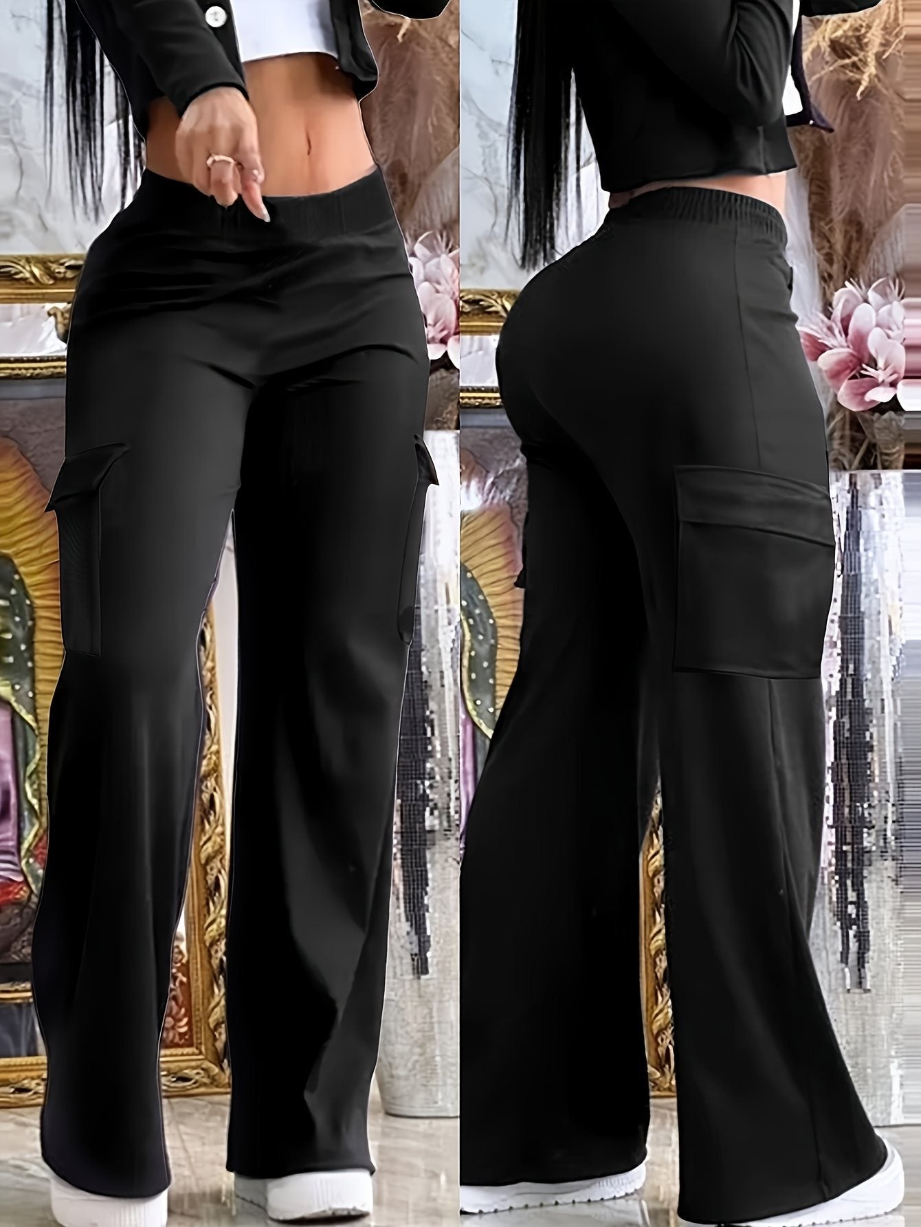 Wide Leg Multi-pocket Trousers