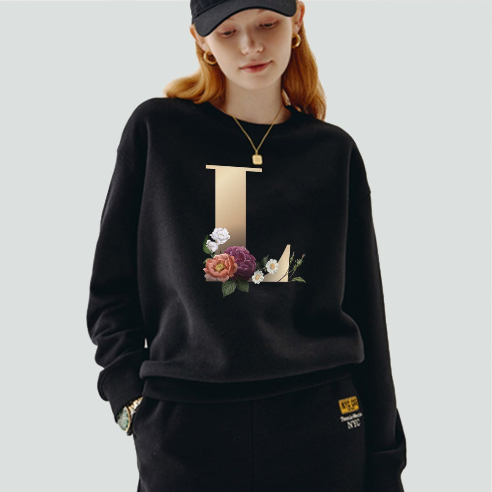 Black Pullover Initial Printed Series