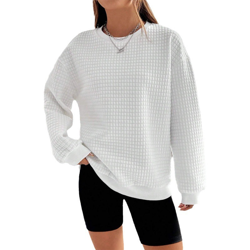 Women's Long Sleeve Loose-fitting Round-neck Sweater