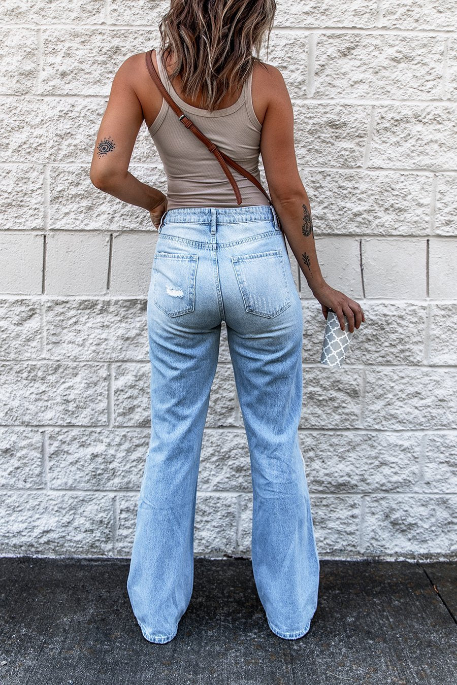 Women's Ripped High Waist Slim Fit Denim