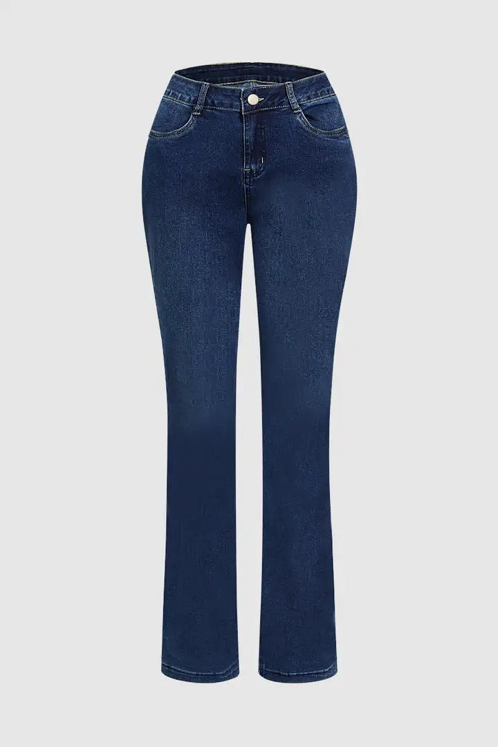 Women's High-Waist Fold-over Jeans