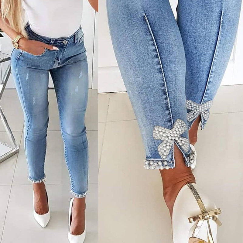 PearlBow Hem Jeans