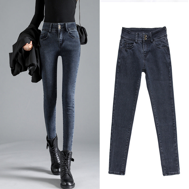 Black Tight Trousers Long Skinny Pants Tide
