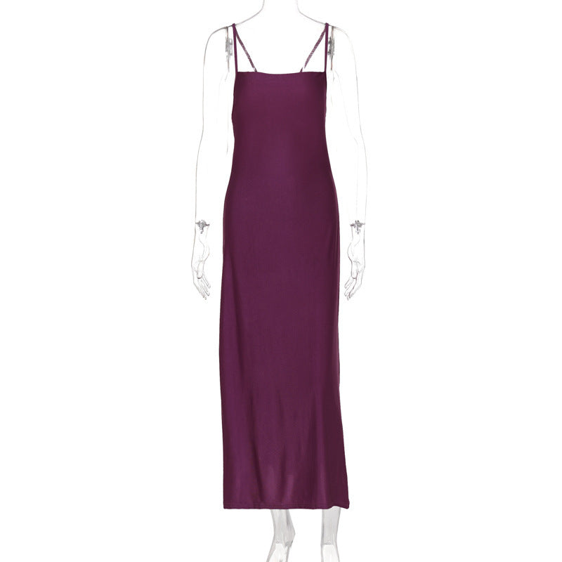 Lace-up Sleeveless Suspender Dress