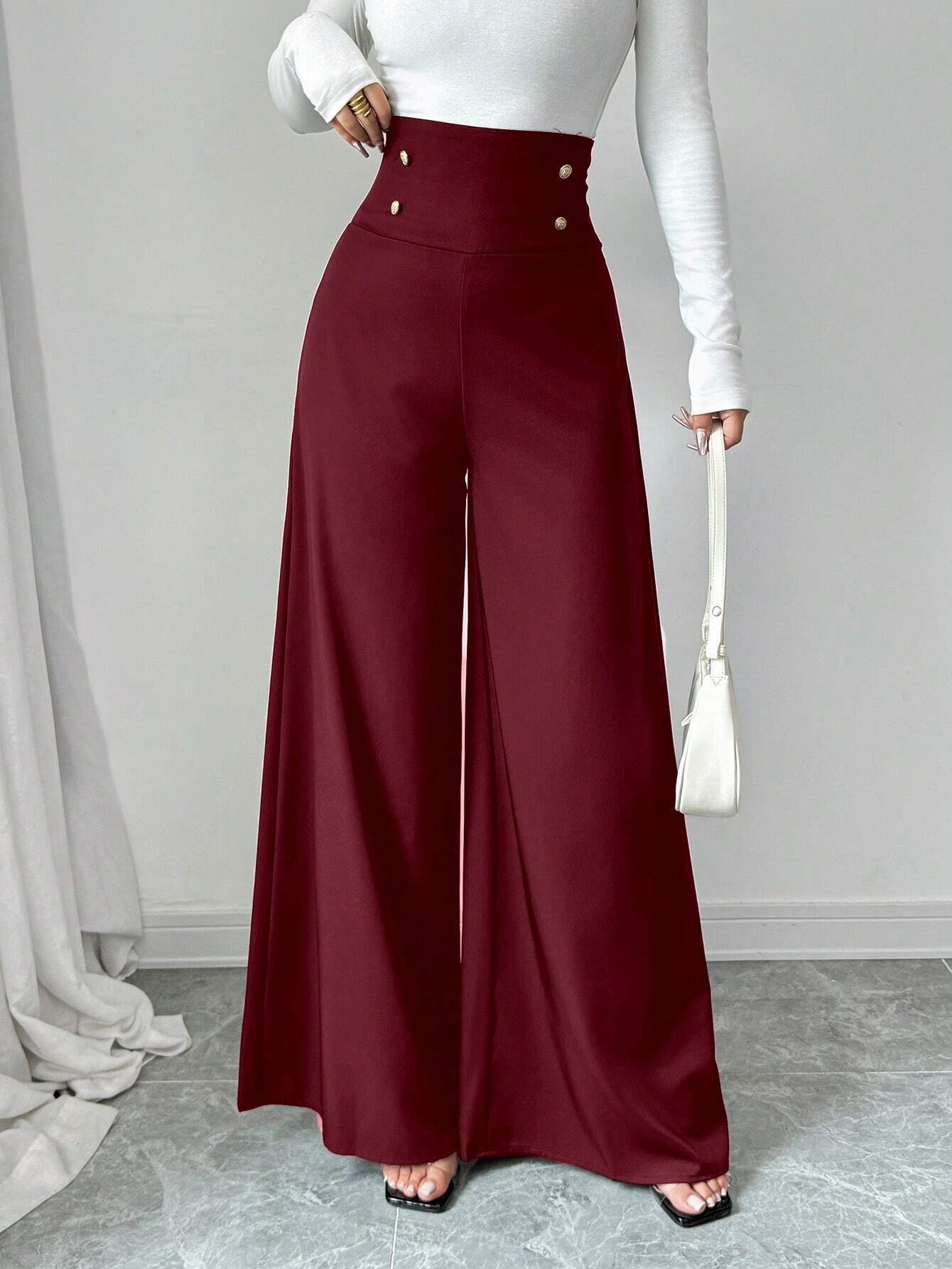 Elegant High Waist Belly Contracting Pants
