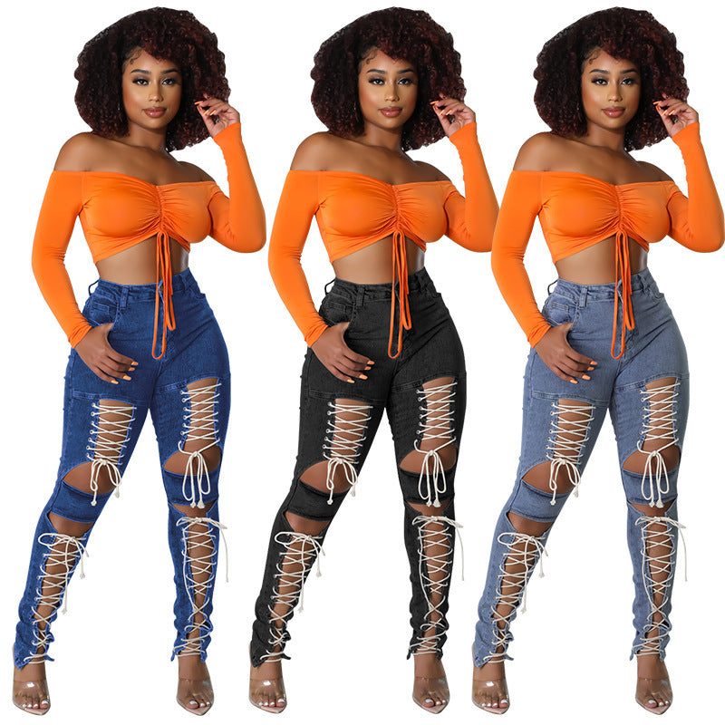 Women's Jeans With Rope