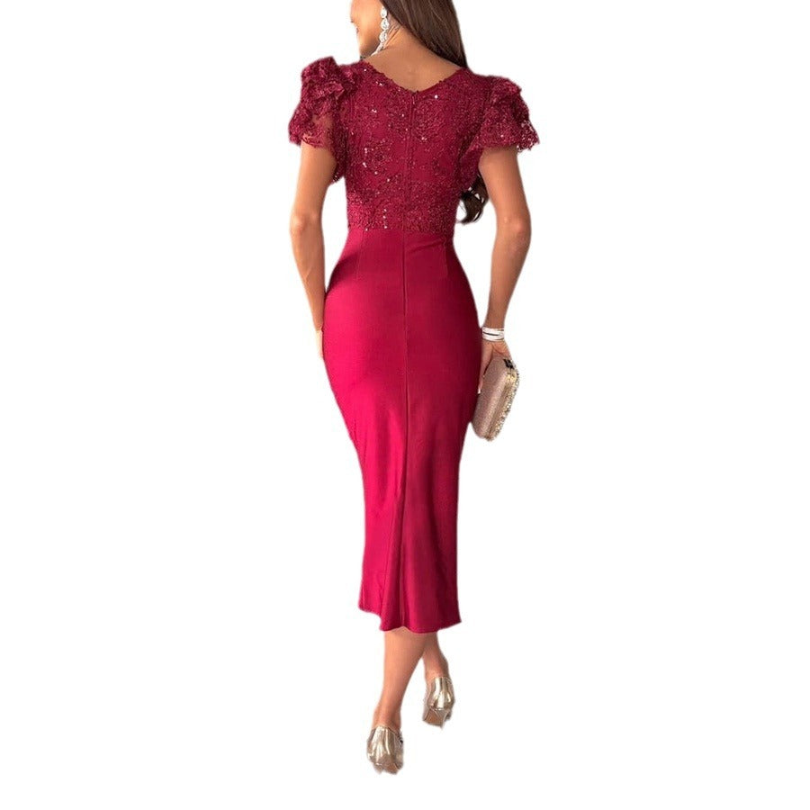 Short Sleeve Split Dress