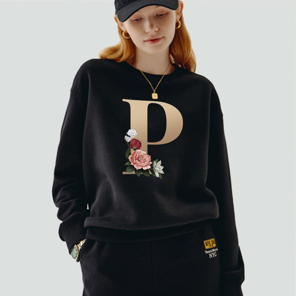 Black Pullover Initial Printed Series