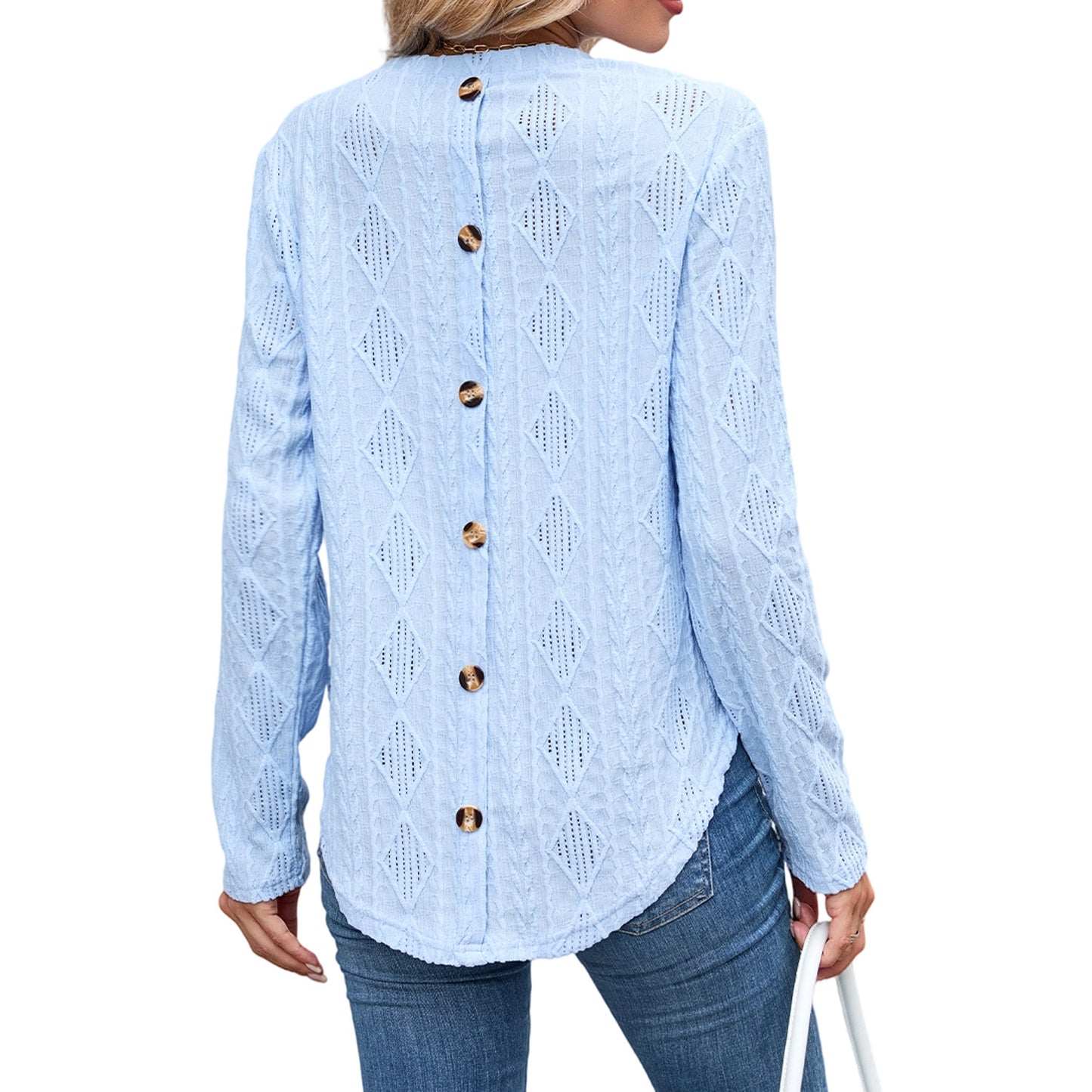Leisure Round Neck Long Sleeve T-shirt