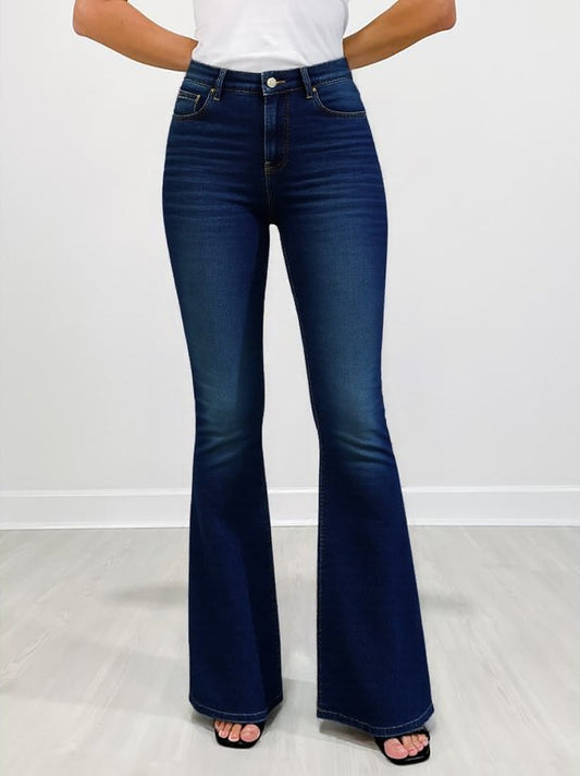 Women's High-Waist Fold-over Jeans