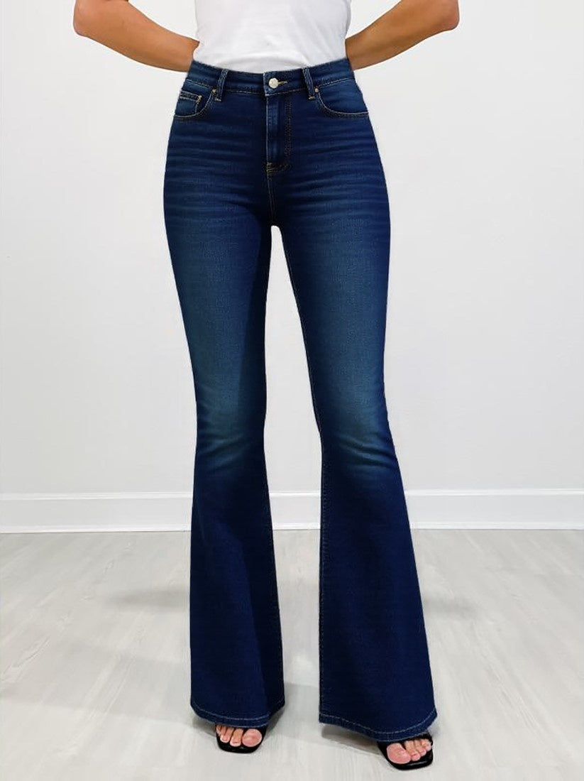 Women's High-Waist Fold-over Jeans