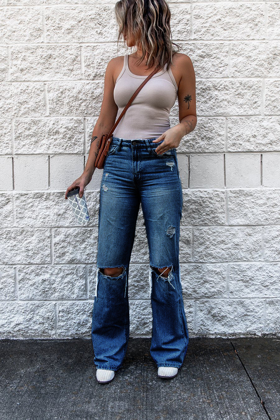 Women's Ripped High Waist Slim Fit Denim