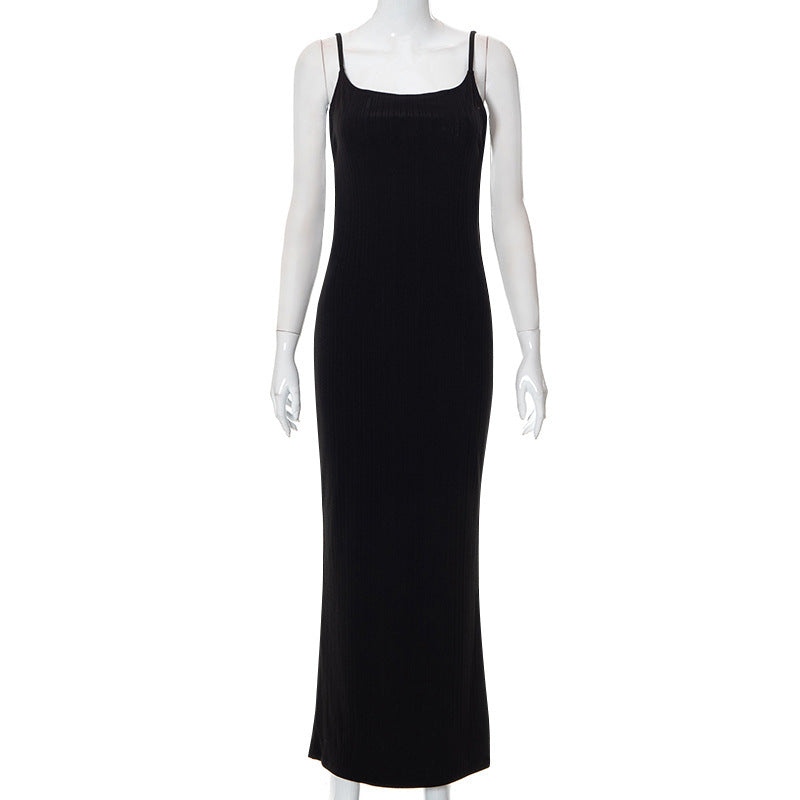 Pit Strip Slim Strap Long Dress
