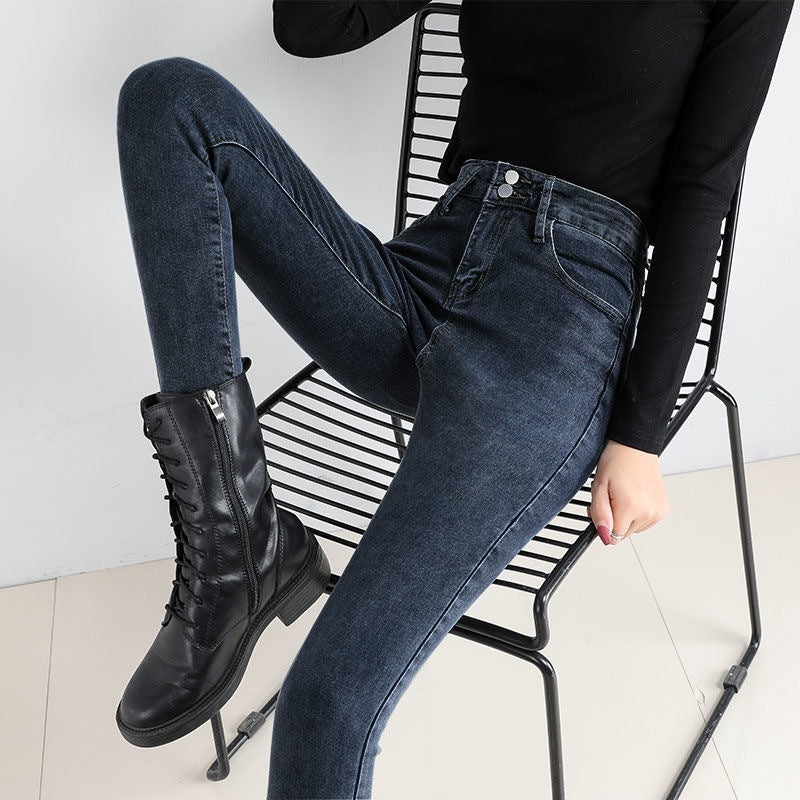 Black Tight Trousers Long Skinny Pants Tide