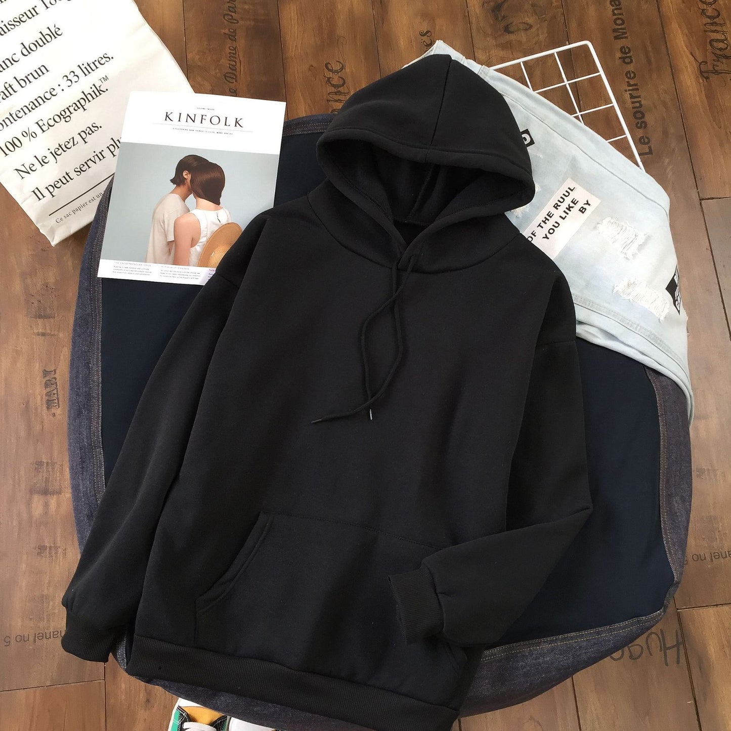 Long Sleeve Solid Color Hooded Sweater