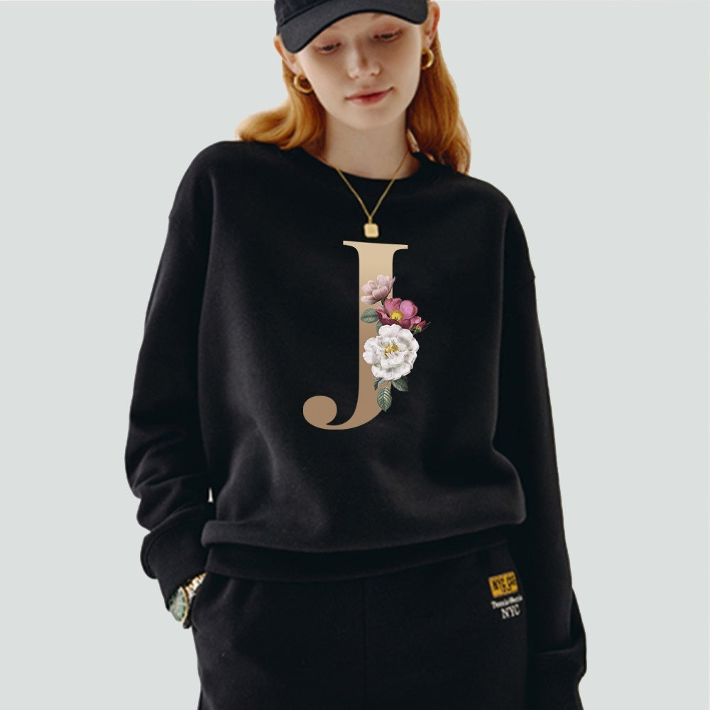 Black Pullover Initial Printed Series