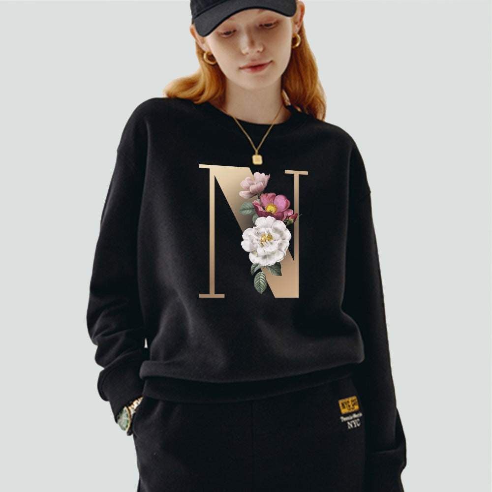 Black Pullover Initial Printed Series