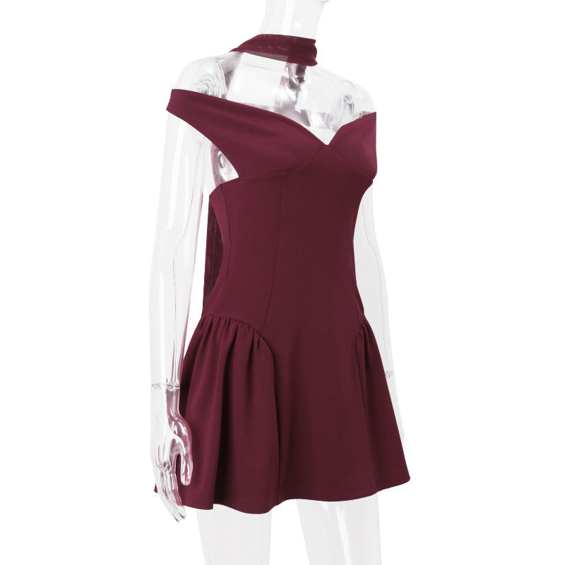 Robe moulante dos nu de couleur unie pour l'automne