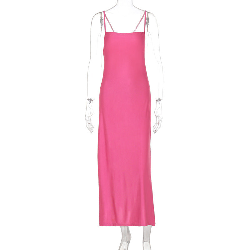 Lace-up Sleeveless Suspender Dress