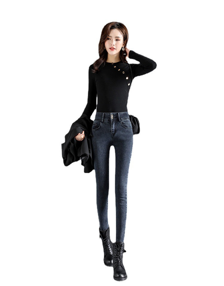 Black Tight Trousers Long Skinny Pants Tide