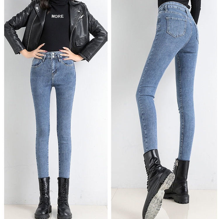 Black Tight Trousers Long Skinny Pants Tide