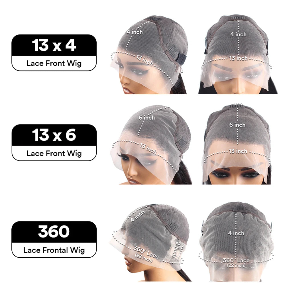 Perruques de cheveux humains bouclés à ondulations profondes et lâches avec dentelle frontale