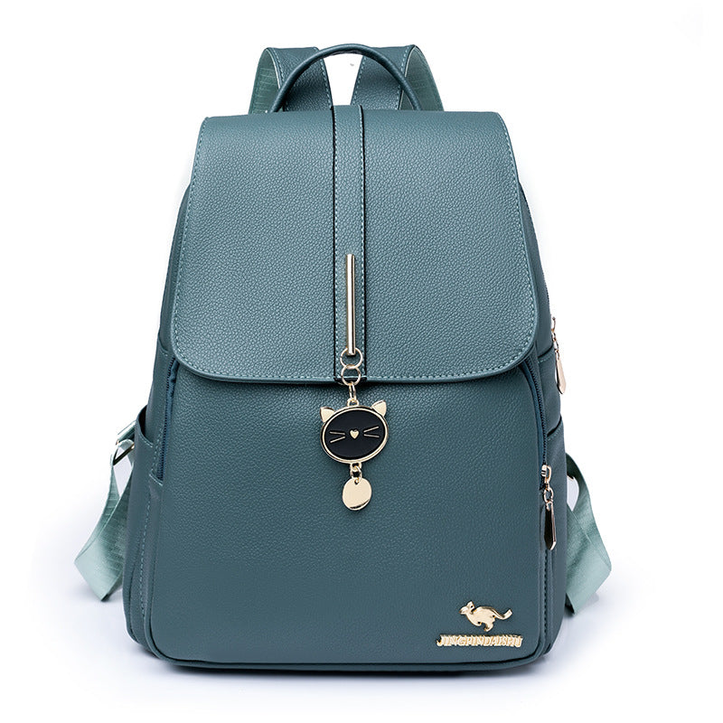 Outdoor Large Capacity Soft Leather Backpack