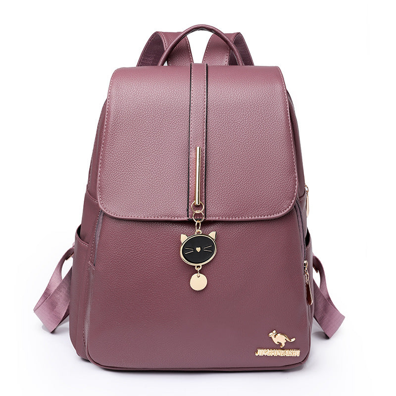 Outdoor Large Capacity Soft Leather Backpack