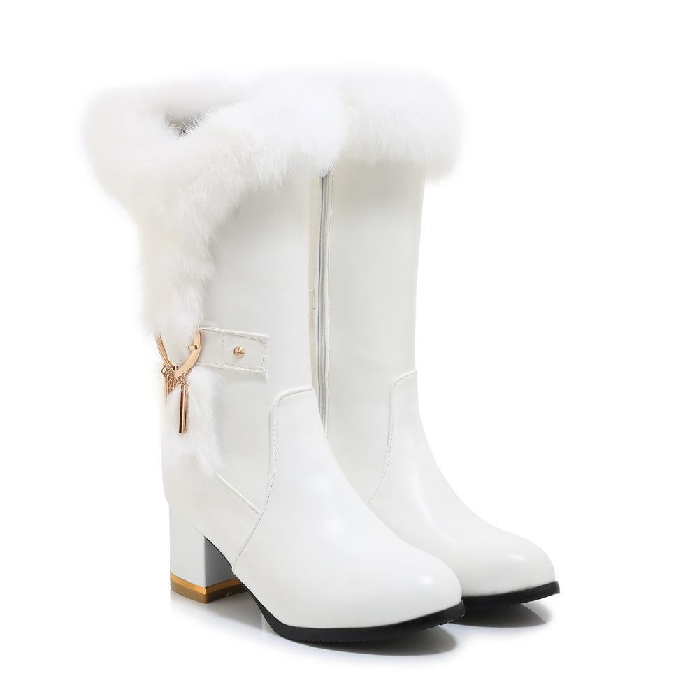 Winter Chunky Heel High Boots