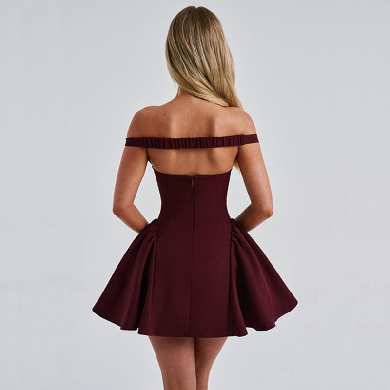 Robe moulante dos nu de couleur unie pour l'automne