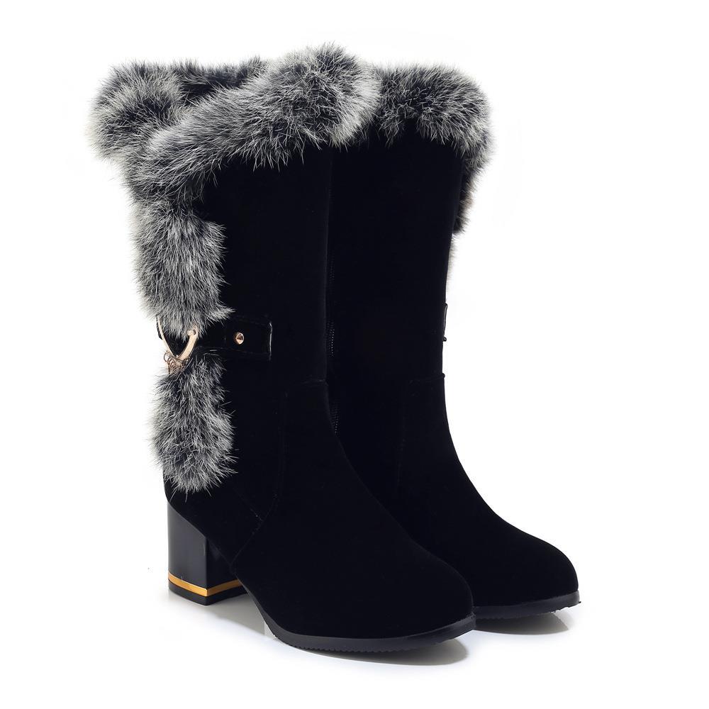 Winter Chunky Heel High Boots