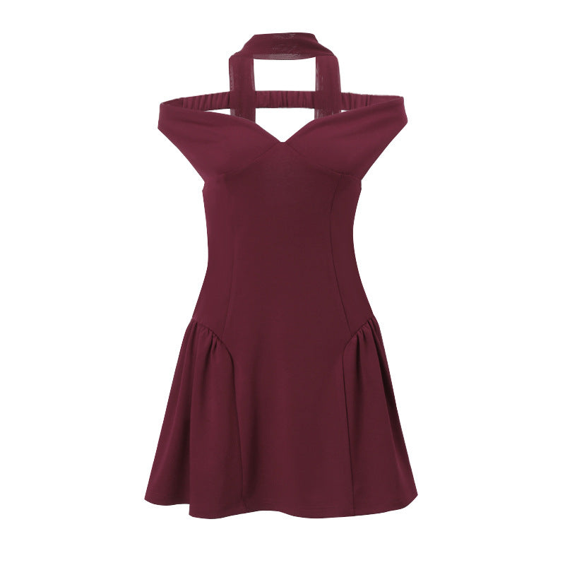 Robe moulante dos nu de couleur unie pour l'automne