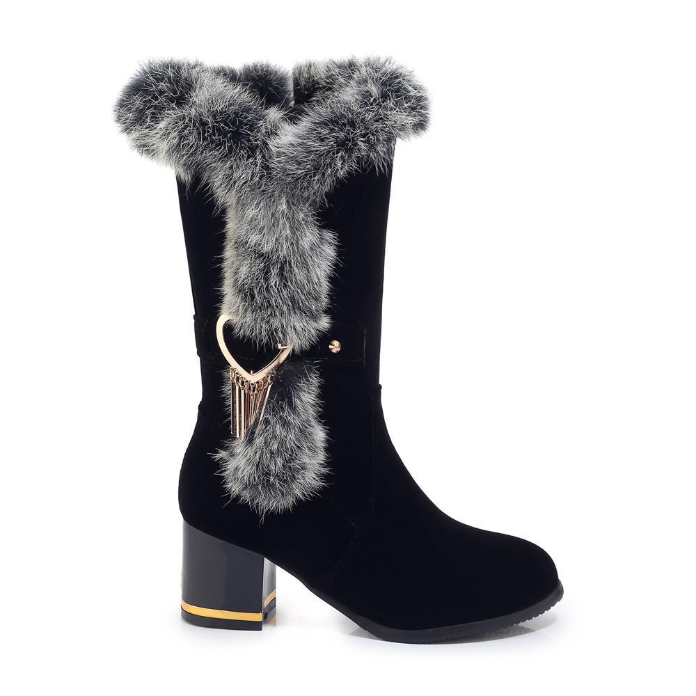 Winter Chunky Heel High Boots