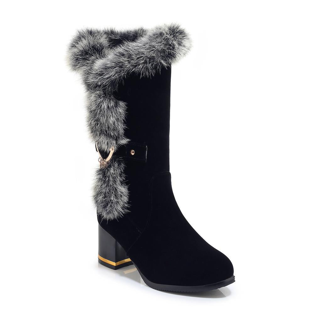Winter Chunky Heel High Boots