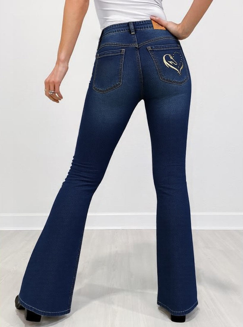 Women's High-Waist Fold-over Jeans