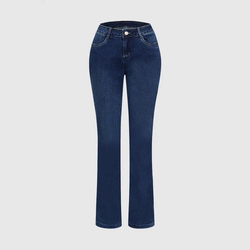 Women's High-Waist Fold-over Jeans