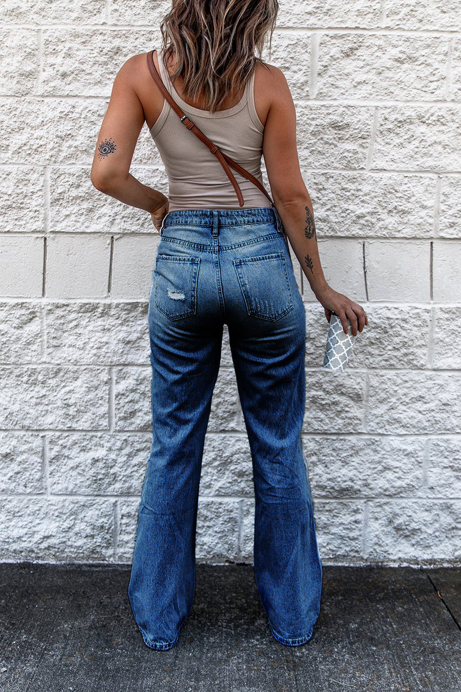 Women's Ripped High Waist Slim Fit Denim