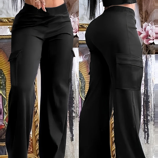 Wide Leg Multi-pocket Trousers