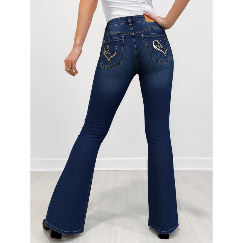 Women's High-Waist Fold-over Jeans