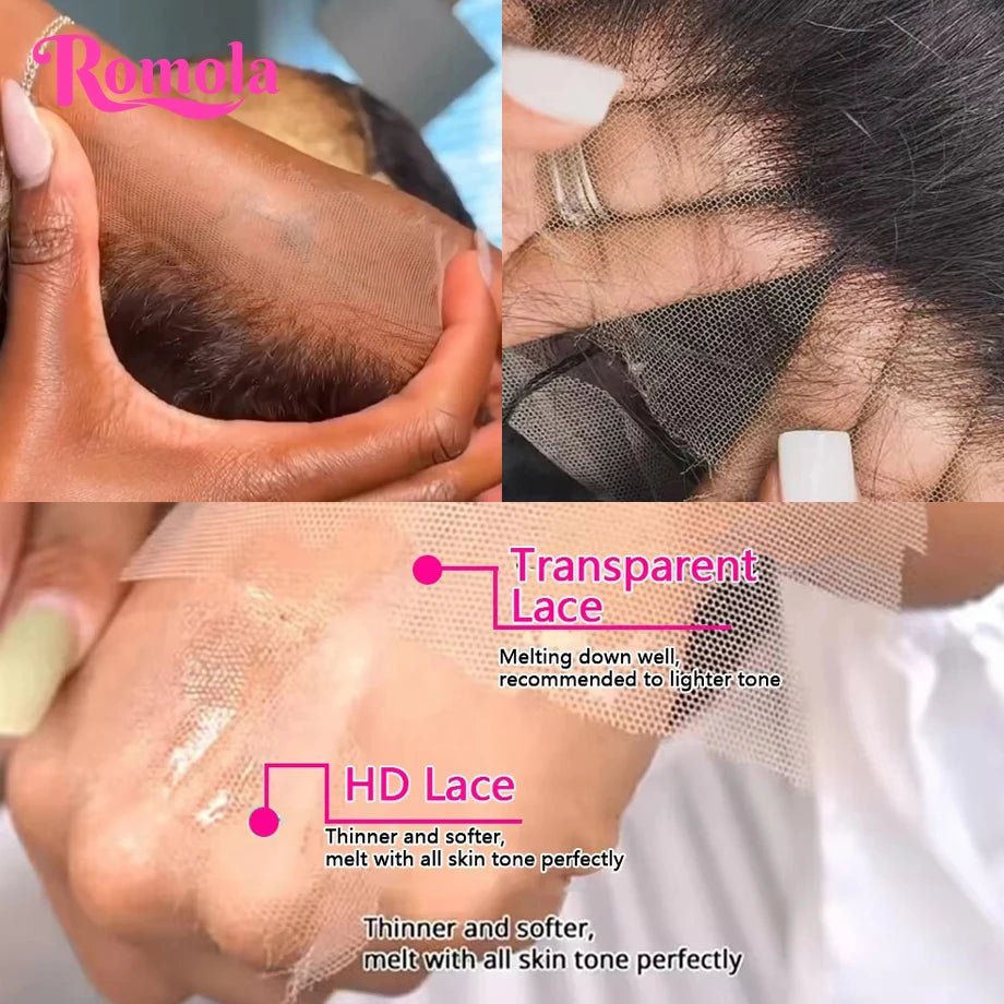 Perruques de cheveux humains bouclés à ondulations profondes et lâches avec dentelle frontale