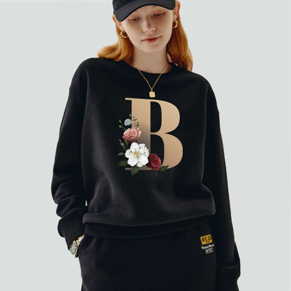 Black Pullover Initial Printed Series