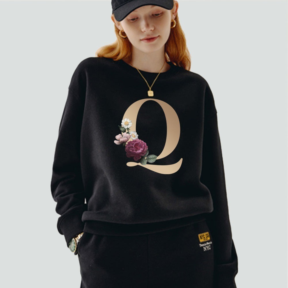 Black Pullover Initial Printed Series