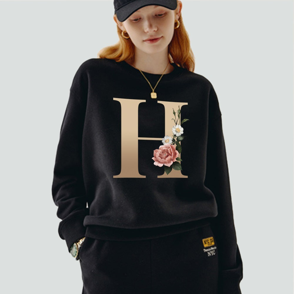 Black Pullover Initial Printed Series