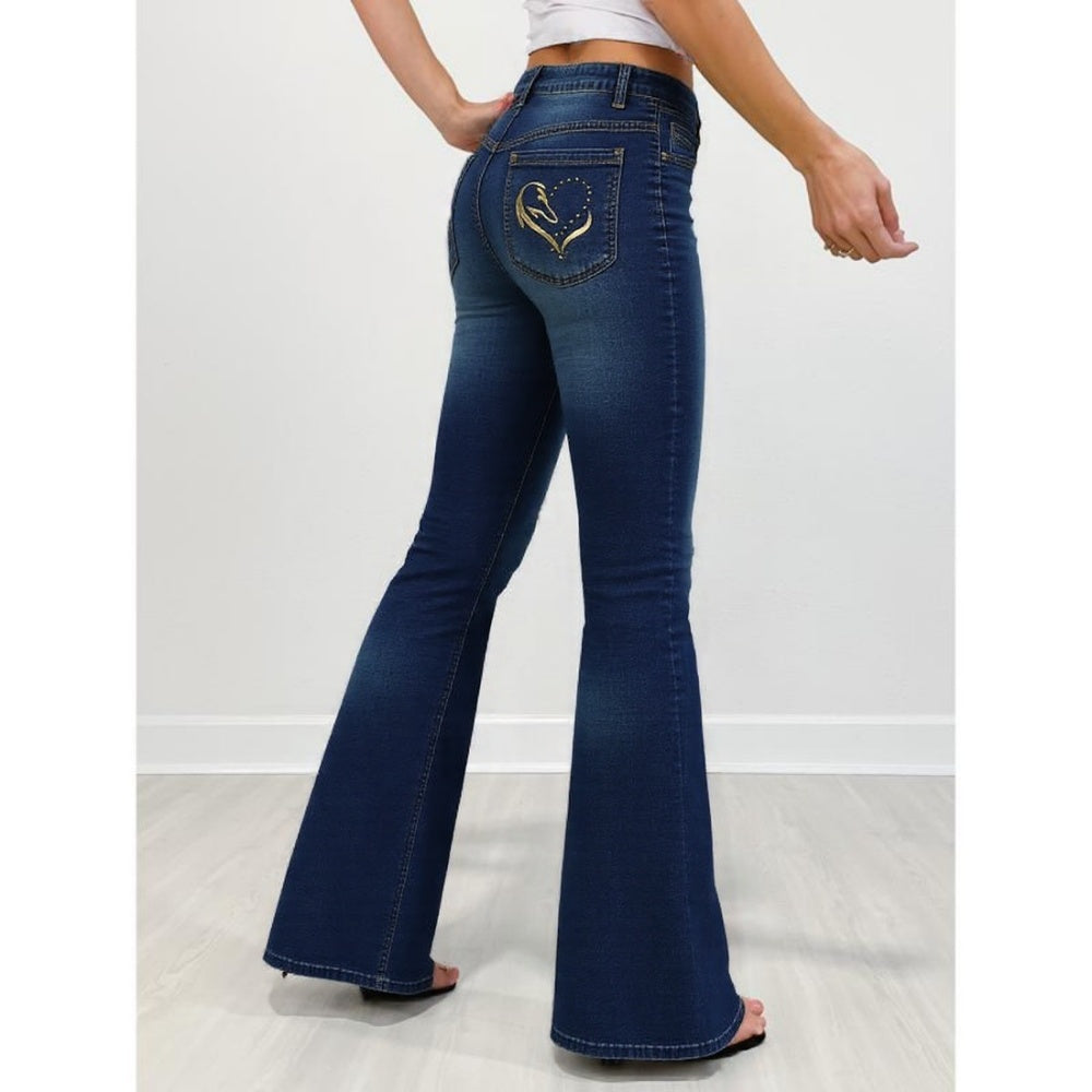 Women's High-Waist Fold-over Jeans