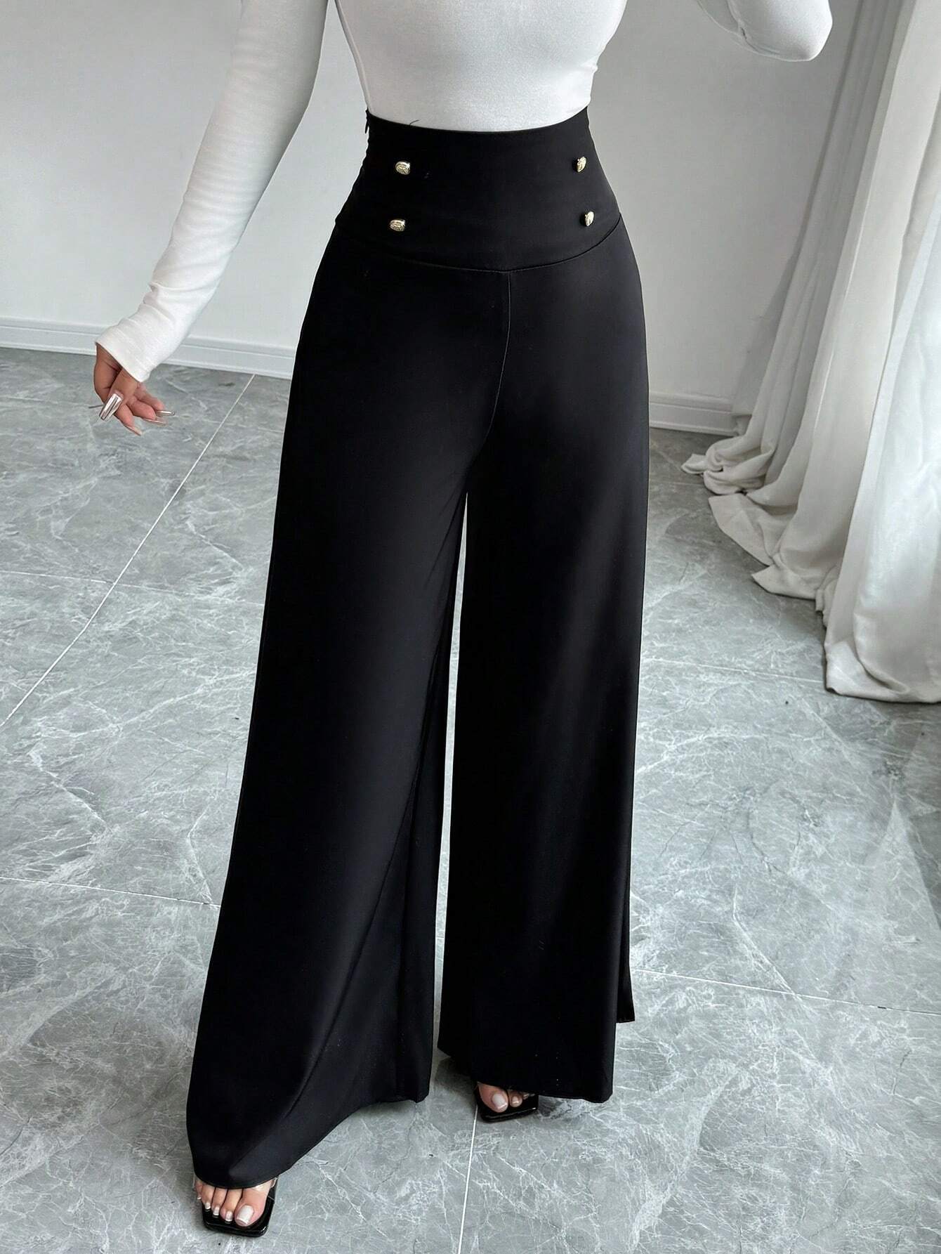 Elegant High Waist Belly Contracting Pants